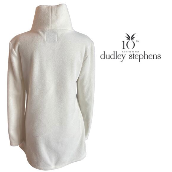 Dudley Stephens Cream Fleece Turtle Neck Long Sleeve Pull Over Pockets medium M - Picture 2 of 9